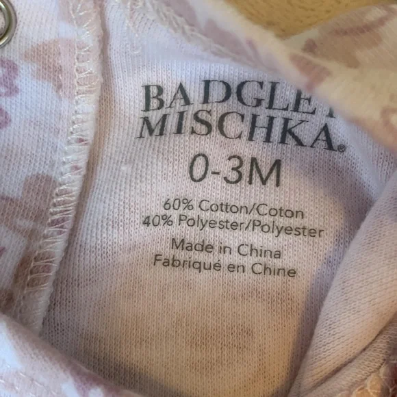 Badgley Mischka Floral Pink/Mauve Footie 0-3M EUC - Picture 7 of 10